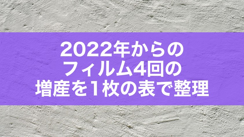 2022年からのフィルム4回の増産を1枚の表で整理